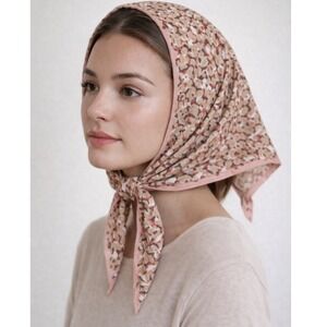 Kerry Cassill Cotton Triangle Headscarf Kerchief Neutral Abstract Prarie Boho